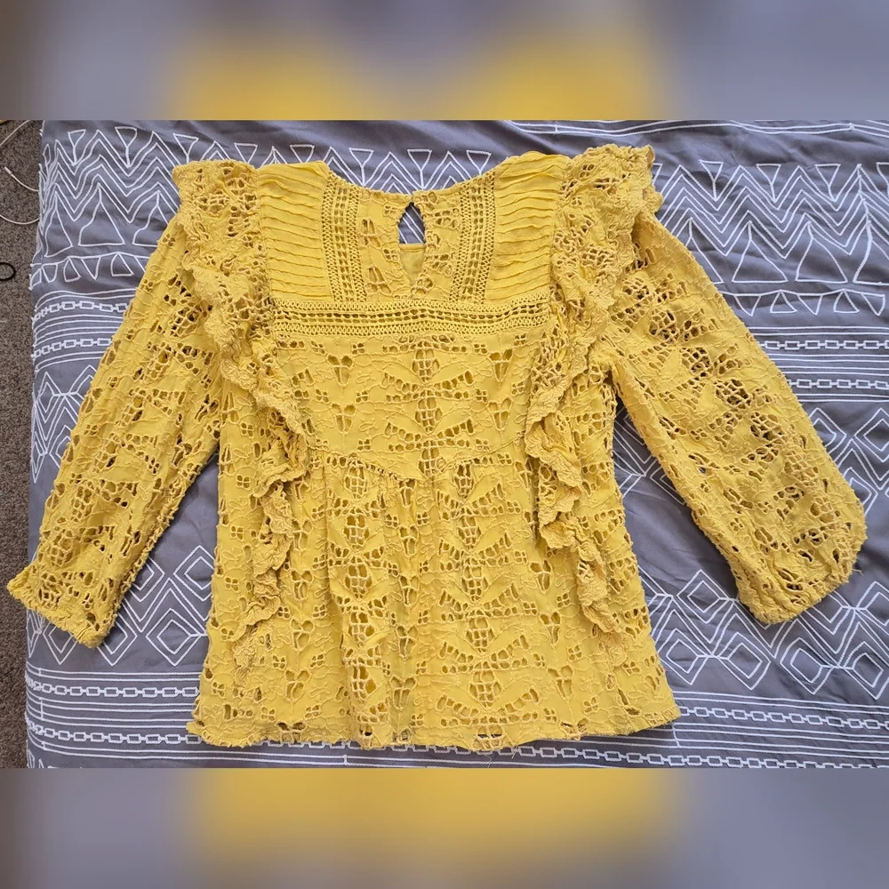 Anthropologie Maeve Clementine Eylet Lace Blouse Size 2